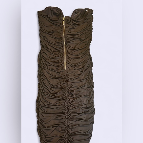 Fashion Nova Ruched Everywhere Midi Dress - Brown - Size XL, NEW WITH TAGS - Picture 5 of 7